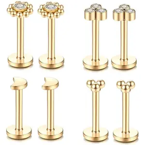 16G 316L Stainless Steel Labret Monroe Lip Ring Studs Cartilage Helix Tragus Conch Daith Nose  .
