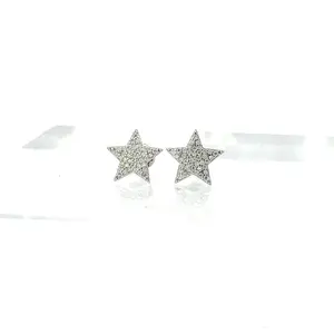 Silver 925 Star Shape .44 Carat VS Moissanite Earrings Studs