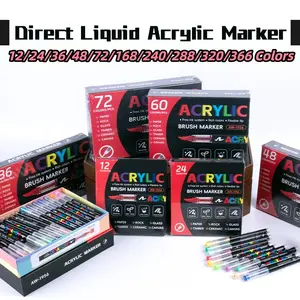 Acrylic Paint Markers, Soft Brush Dual-Tip Acrylic Paint Pens, Quick-Drying Waterproof Ink, for Rock Painting coloring set Multicolor Art Drawing Supplies Art Materials