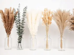 110 PCS of Boho Pampas Grass Decor, Naturally Dried Pompas, Bunny Tails Dried Flowers, and Dried Eucalyptus. Perfect for Weddings, Boho Party Decorations, and Table Decor. Decorative Fruit