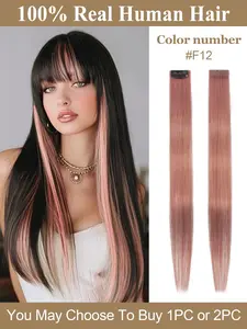 Clip in Hair Extensions Colored Party Highlights Royalblue Hair Extension Real Human Hair Clip in Extentions  Real Hair Highlights Ear Cuff Dye Synthetic Braids, Choose From 12 Colors, Party Style Accessory, No Ca Prop 65 Warning