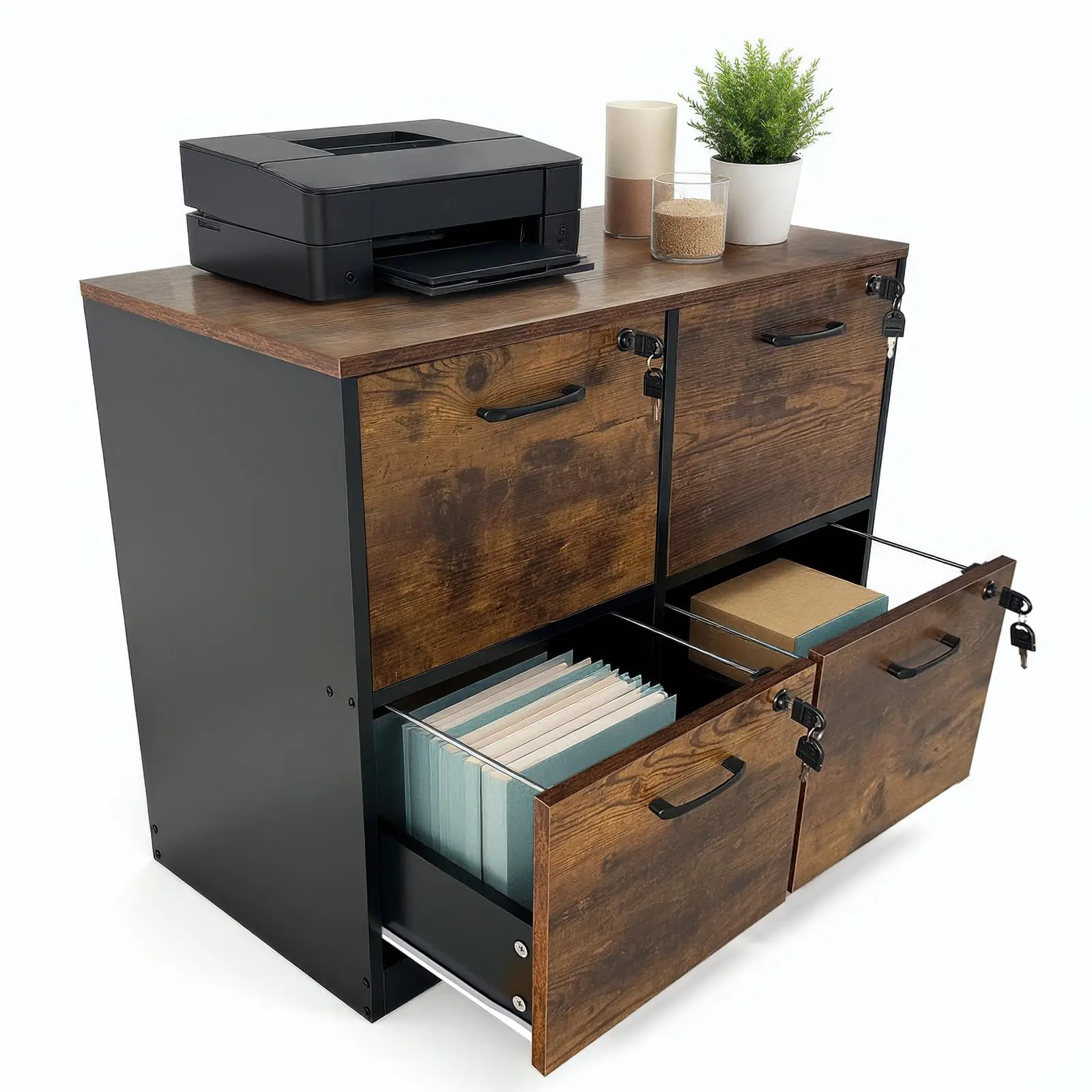 Garvee 4 Drawer File Cabinet with Lock
