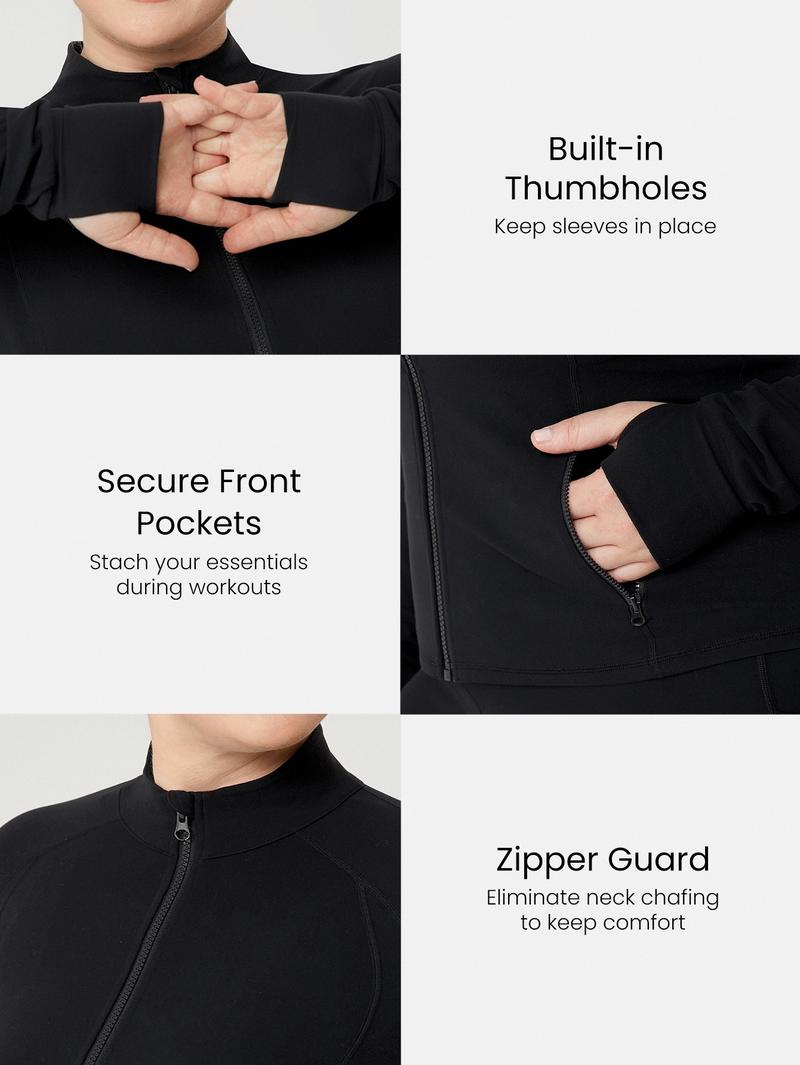 GLOWMODE FeatherFit Plus Size Slim-It Streamline Performance Secure Pockets Zip Up Jacket TikTokShopBlackFriday