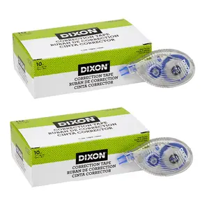 Dixon Ticonderoga  1 Line Correction Tape for Grade 4-12, White - Pack of 2 - 12 Count
