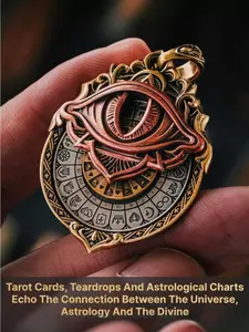 Tarot Vision Pendant - All-Seeing Eye Necklace, Tarot Card Symbol Pendant, Mystic Divination Jewelry, Spiritual Guidance, Fate Insights, Smooth Rotation, Astrology, Mystical, Intuition#Fashionweek#Fallfreshness#test