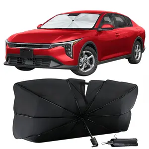2026 Windshield Sun Shade Umbrella, Foldable Car Umbrella Sunshade with UV Block Car Front Window (Heat Insulation Protection) for Auto Windshield Covers Blackout Trucks Cars,55" L x 31.5" W