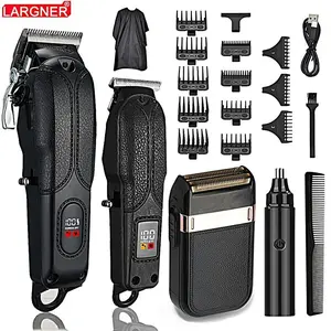 Professional Electric Hair Clipper Set, Rechargeable Shaver Combo Kit, Salon Quality Trimmer, Cordless Rechargeable Trimmer, Perfect Gift for Boyfriend & Father