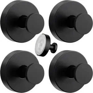 Suction Cup Hooks for Shower, Bathroom, Kitchen, Glass Door, Mirror, Tile – Loofah, Towel, Coat, Bath Robe Hook Holder for Hanging up to 15 lbs – Waterproof, Strong Suction Cup, Removable Hooks, Matte Brushed Satin
