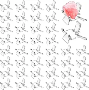 40Pcs Display Stand,Acrylic Rock Display stands,Clear Display Easel Stands Pedestal for Crystal Geodes Rock Mineral Agate Fossil Coral crystal/gemstone Small Collectibles Display Stands (Small) - Home Improvement.