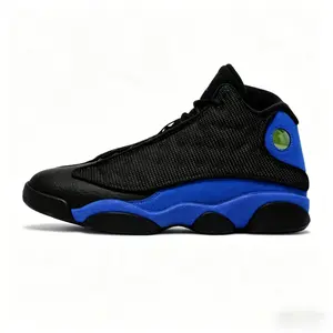 Classic Black-Blue Retro Basketball Sneakers, Breathable Mesh, All-Day Comfort & Durable Traction