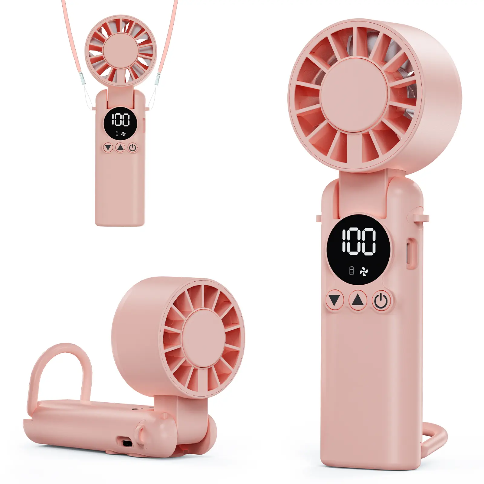 AILBTON Portable Handheld Turbo Fan, 199 Gear Wind, Battery Operated, Up to 20 Working Hours, 3 IN 1 Hand Fans with Air Turbo Tech Cooling Fan for Outdoor Activities, Travel