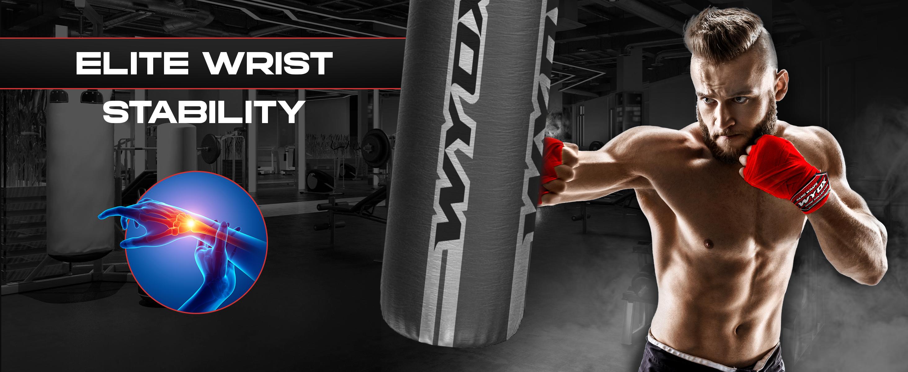 WYOX Mexican Hand Wraps, Elasticated Thumb Loop Bandages Mexican Style Under Mitts Wrist Wrap Protection Muay Thai MMA Kickboxing Martial Arts Punching Bag Training Men Women