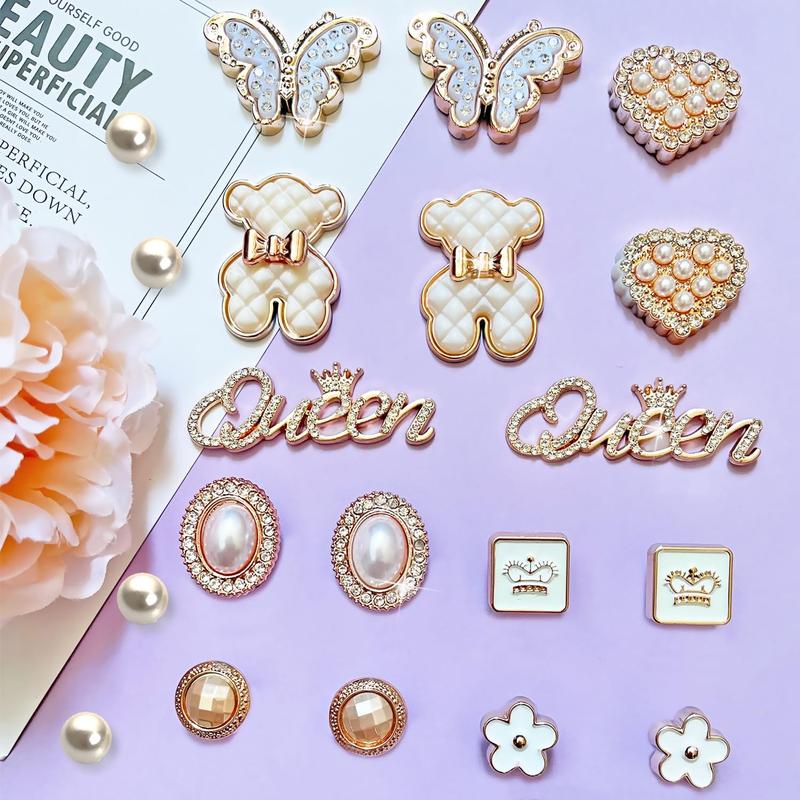 Bling Shoe Charms for Women Girly Golden Chains for Clog Sandals Rhinestones Bling Chain Charms Cute Designer DIY Shoe Accessories Decoration Jewels Party Favors
