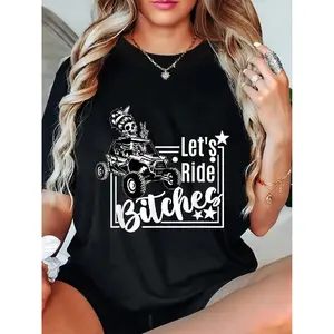 100% Cotton Let's Ride UTV SXS Four Wheeler UTV Offroad Mudding T-Shirt