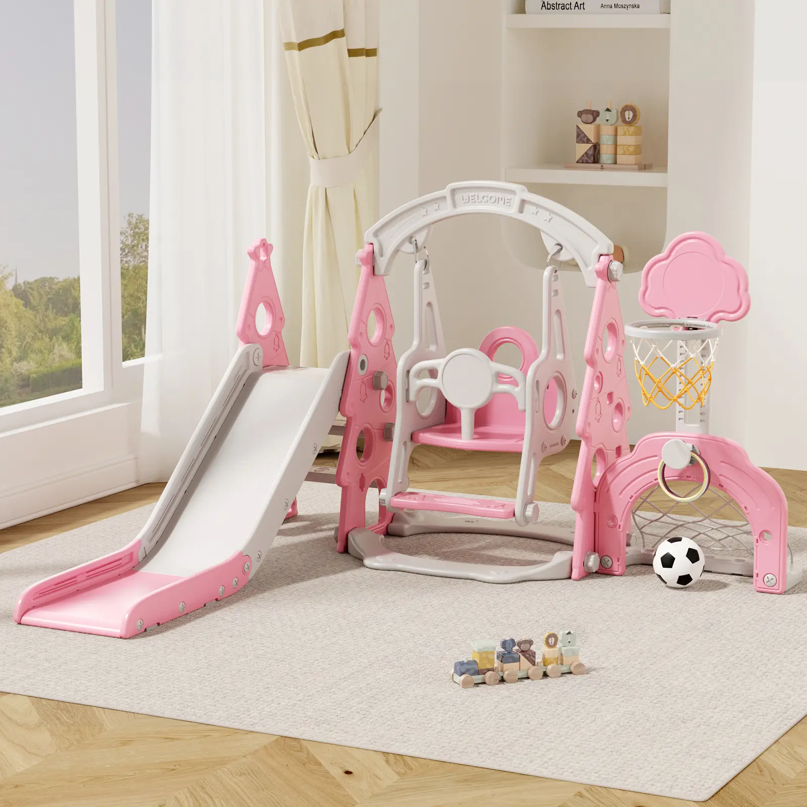 Pink Soccer Playset