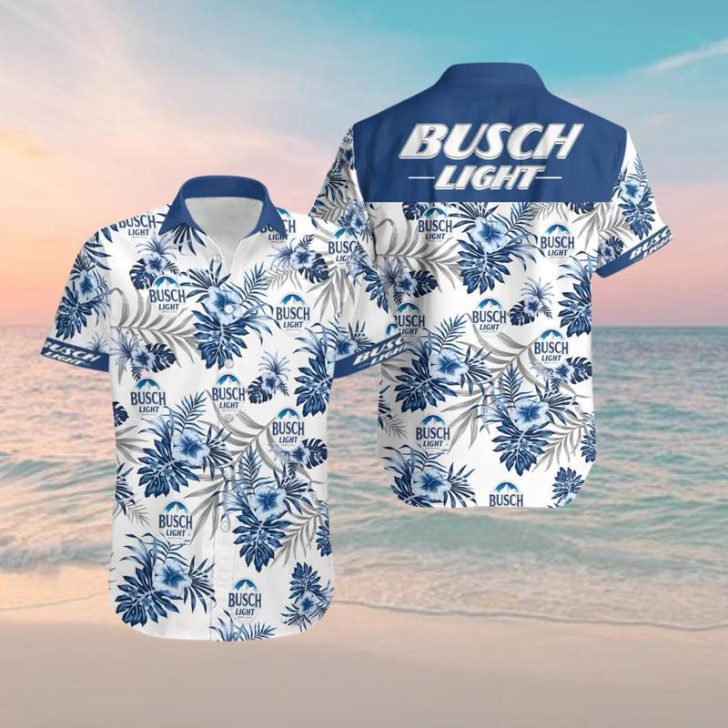 Busch Light Hawaiian Shirt – Soft Unisex Short-Sleeve Aloha Shirt, Fun Casual Gift for Beer Fans