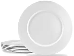 212 MAIN Sturdy 6-Piece Melamine Tableware Set - Plates Included, White Kitchen Dining Tableware (Model 71300)