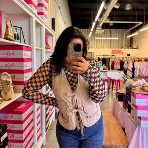 Chateau Vest-Stylish Quilted Vest with Bow Tie Closure