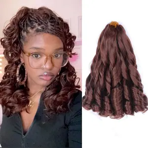 VITORISH Braiding Hair 12 Inch 50g/Pack Curly Crochet Hair with Curly Ends for Black Women Soft Bouncy 8 Packs Loose Wave French Curl Braiding Hair Extensions