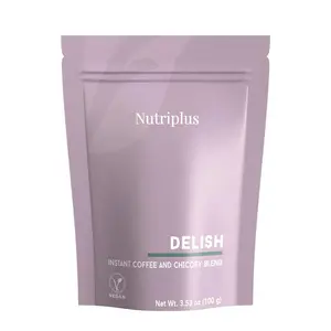 Nutriplus Delish Instant Coffee and Chicory Blend - Vegan Indian Origin 60% Chicory Root Soluble Blend for Balanced Taste