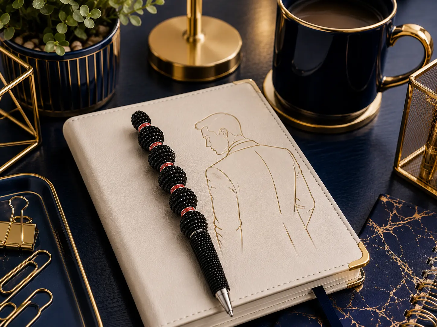 Black Rhinestone Luxe Pen - Office Stationery, Decor  Writing Tool for Teachers, School & Office Supplies