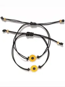 Handmade Daisy Sunflower Bracelet, Fashionable Hand-Woven Flower Design, Perfect for Daily Wear & Gifts, Stylish Jewelry Accessory