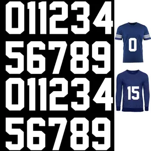 Iron On Heat Transfer Number Set - 22 Pieces, 8-in White 0-9 Numbers for Team Uniforms, DIY Projects