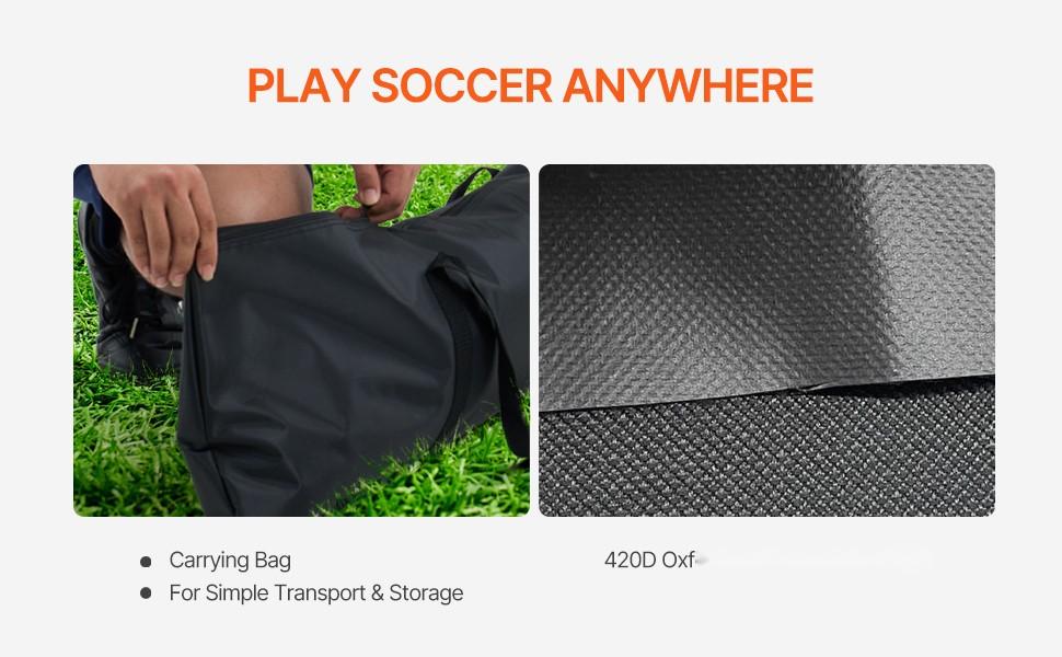 12 X 6 Ft Portable Soccer Goal For Kids, Backyard Training Net With Carry Bag, Sturdy Frame, Weather-Resistant Net, Easy Setup, Ground Stakes Included, Ideal For Outdoor Practice And Small-Sided Games