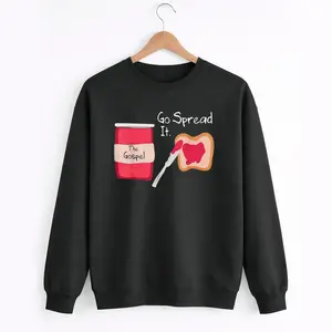Seasonal Long Sleeve Sweatshirt for Unisex – Fun Peanut Butter and Jelly Graphic Crew Neck