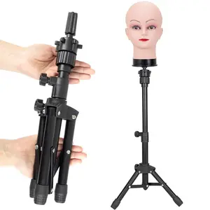 MINI Wig Stand Tripod, 25 Inch Adjustable Mannequin  Stand, Wig  Stand for  Heads And Canvas Block  (Mannequin  Not Included)