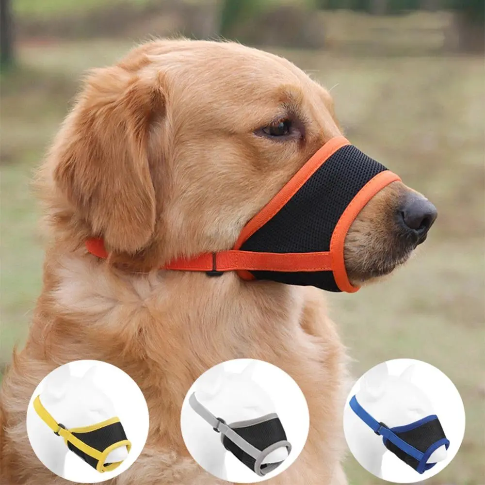 Dog Muzzle for Puppies, Adjustable Anti-Bark Bite Basket Muzzle with Breathable Soft Mesh & Elastic Strap, Multi-Size Pet Supplies for Dogs, Adjustable Muzzle, Basket Shape