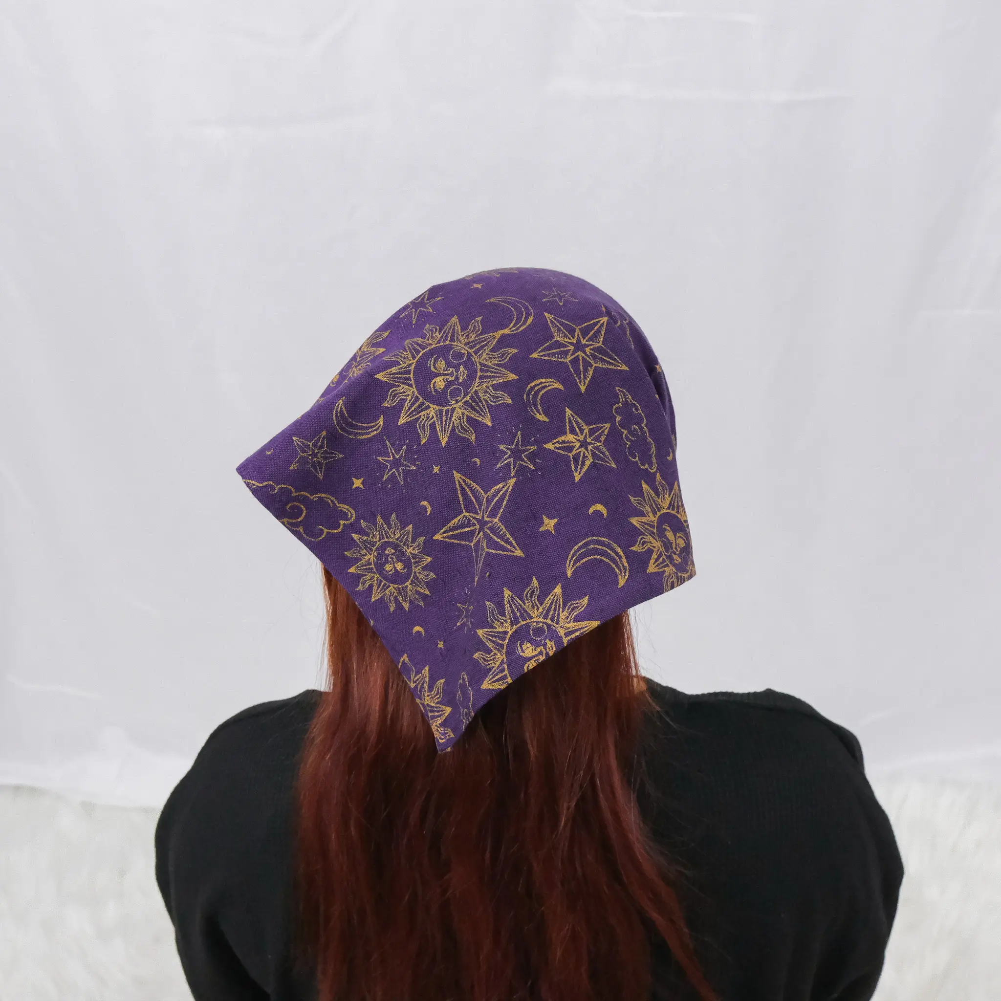 Cotton Headwraps, Square Celestial Hair Wraps, Boho Hair Accessories, Bohemian Hippie Head Scarfs, Stocking Stuffer, Boho Unisex Head Wraps