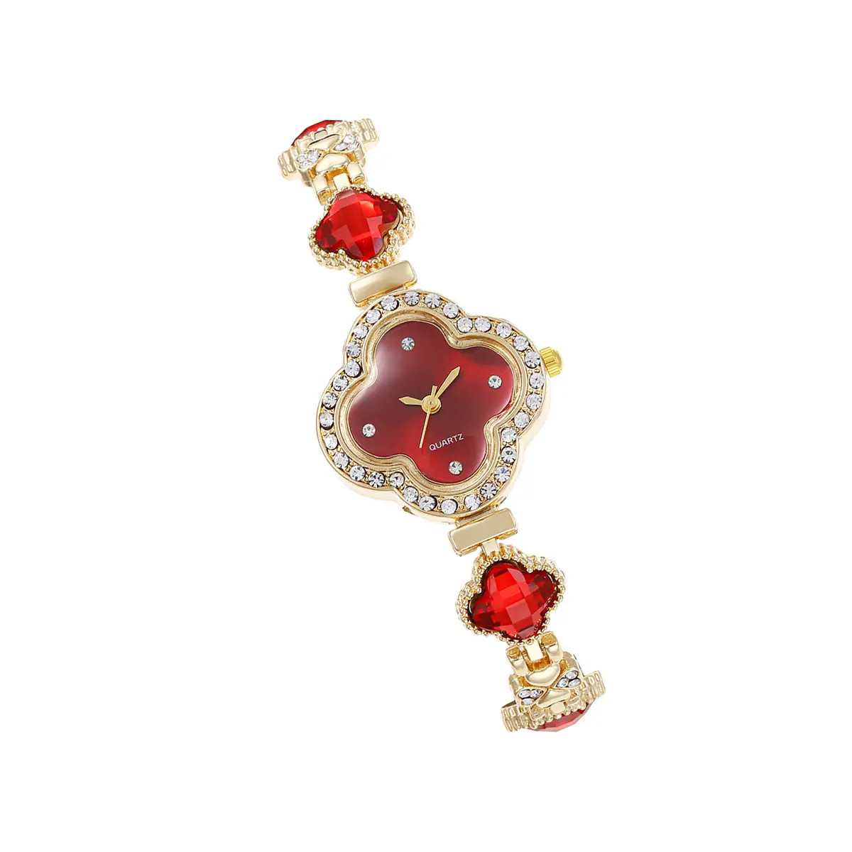 knee length dresses for ladies Women's Round Crystal Metal Dress Watch with Acrylic Link Bracelet