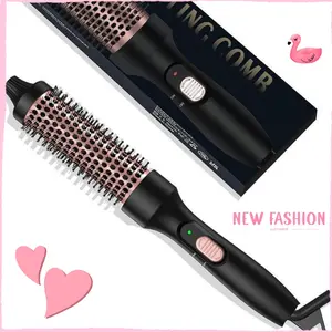 Salon-Worthy Waves in Minutes! 1.5” Negative Ion Thermal Brush - 3 Heat Settings for Smooth, Bouncy Hair | Compact Travel-Friendly Comfort hair curler