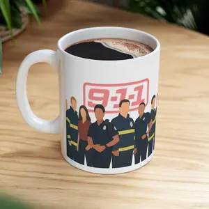 [Sale off up to 70%] 9-1-1 Tv Show Cast Ceramic Mug, 11oz & 15oz Mug, 9-1-1 Tv Show, Abstract, Athena Grant, Bobby Nash, Evan Buckely, Eddie Diaz, 9-1-1 Merch