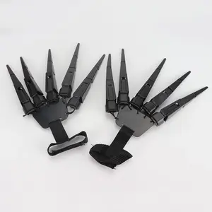 Black Spider Claws - Articulated Horror Finger Gloves for Cosplay & Halloween Props