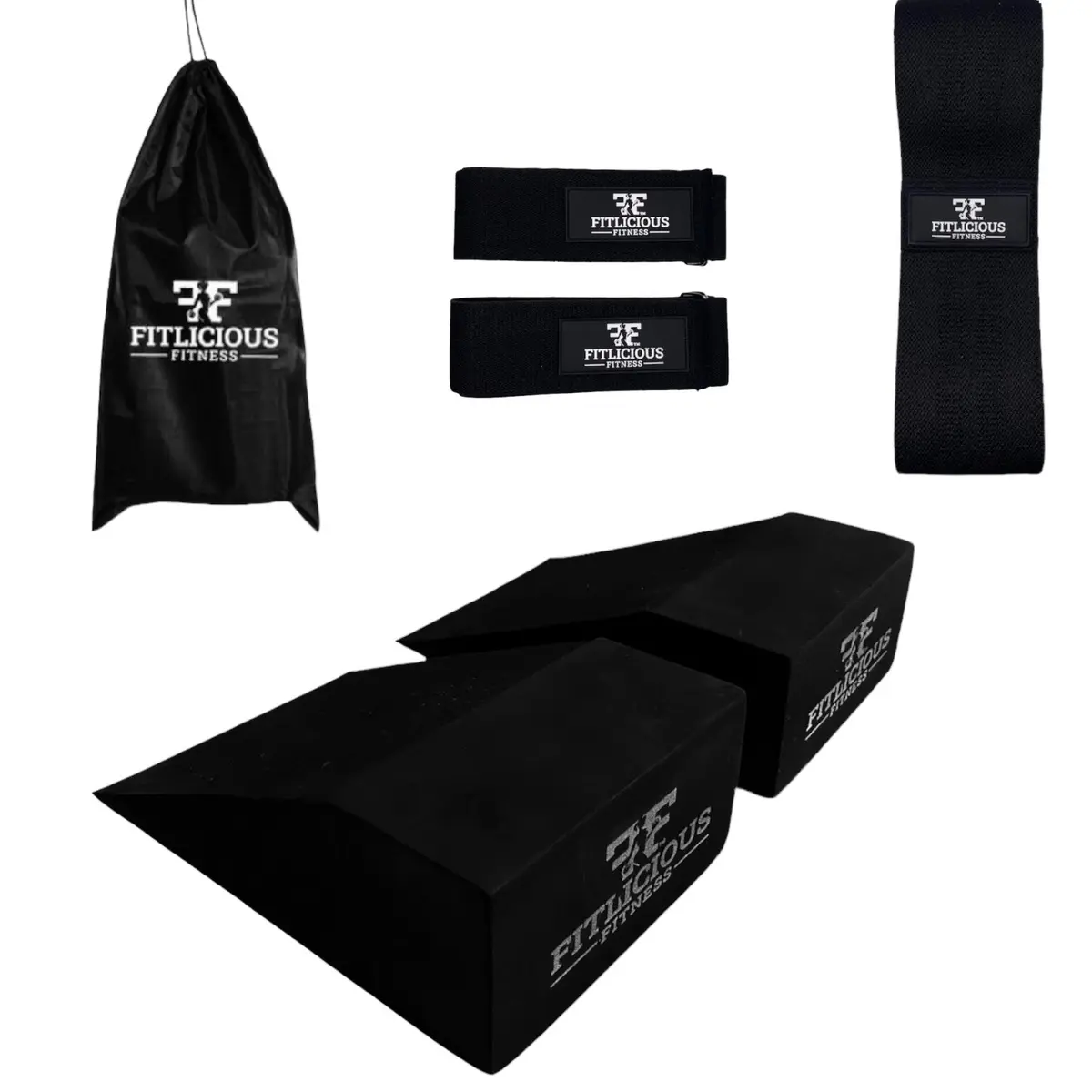 FitLicious Fitness Squat Wedge Block 6PCS Non-Slip EVA Material 9.5"x6"x3" for Heel Elevated Squats Calf Raises Pilates Yoga Romanian Deadlifts Eco-Friendly