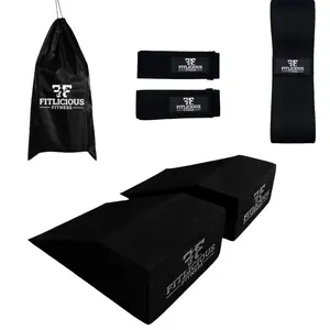 FitLicious Fitness Squat Wedge Block 6PCS Non-Slip EVA Material 9.5"x6"x3" for Heel Elevated Squats Calf Raises Pilates Yoga Romanian Deadlifts Eco-Friendly