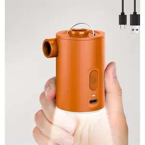 Ultra Mini Portable Air Pump Quick Inflate Deflate Pump with Camping Light Multifunctional Inflatable Pump for Outdoor Camping