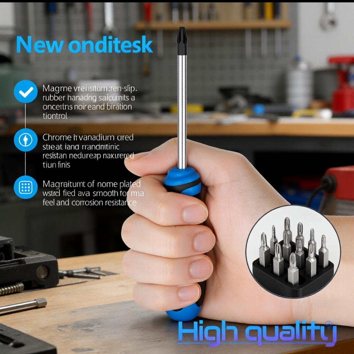 11-Piece Screwdriver Set, High Hardness and Toughness, Professional Tool Material, Ultra-Hard and Strong Magnetic, Large and Small Sizes, Stubby Screwdrivers, Phillips and Slotted Screwdrivers, for Home Use