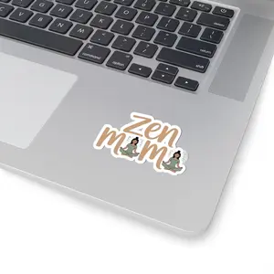Zen Mom Kiss-Cut Stickers, Mindfulness Decor, Yoga Lover Gift, Relaxation Stickers, Positive Vibes, Self-Care Reminder