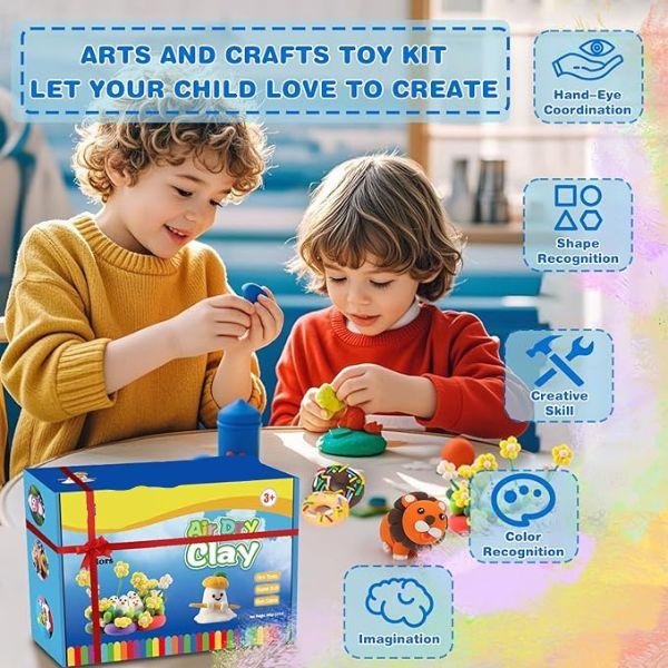 Air Dry Clay 30 for Kids  Non‑Toxic Modeling Clay Kit with Sculpting Tools DIY Art & Craft Set Soft & Easy to Shape Birthday & Gifts for Boys & Girls Ages 3‑12