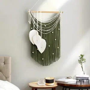 Macrame Wall Hanging Boho Style, Handmade Fringe Tapestry, Wall Decor Background, Bohemian Home Decoration, 1 Piece