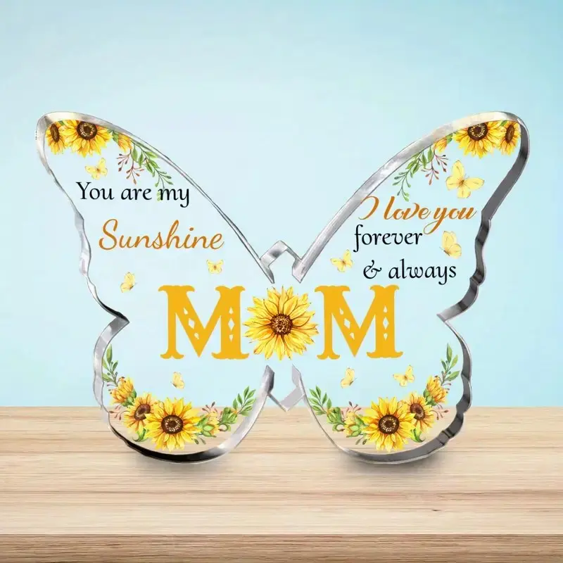 She’s your sunshine, your safe place, your forever love  Surprise your mom with this stunning acrylic butterfly keepsake — perfect for Mother’s Day, birthdays, or just because!  #MomGift #MothersDay #AcrylicDecor #GiftForMom #Sunshine