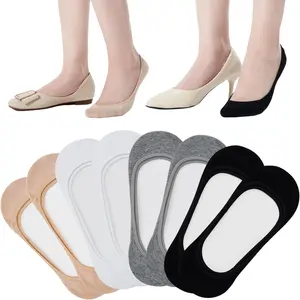 No Show Socks Womens Flats, 4 to 8 Pairs Non Slip Invisible Ultra Low Cut Liner Footies Socks for Loafer Boat Womenswear Basic Minimalist grip socks
