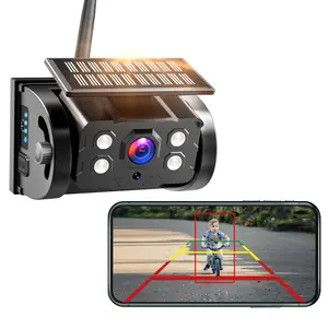 ConewVehicle Wireless WiFi Magnetic Solar Backup Camera,10500mAh Rechargeable Battery for Truck RV Trailer Car Camper Gooseneck Horse Boat,Easy Hitching for iPhone iPad Android,Travel Safety,Night Vision,Waterproof