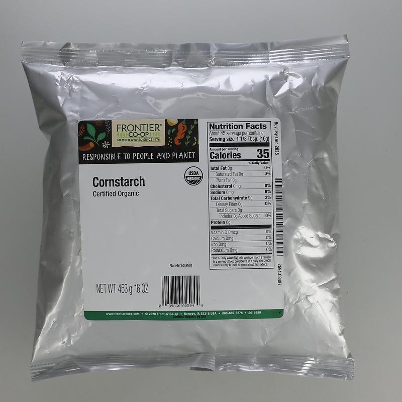 Frontier Co-op Organic Cornstarch, 16 oz (453 g)
