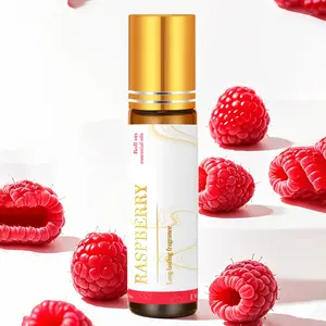 10ML Raspberry Rollerball Essential Oil, Fruit Scented Body Massage Oil, Alcohol-Free Long-Lasting Fragrance, Travel-Friendly Perfume