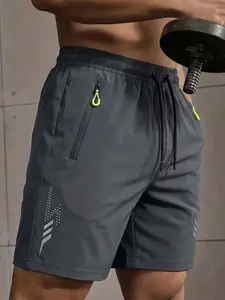 Men's Summer Shorts Loose Comfortable Adjustable Drawstring Zipper Pockets Breathable Quick-Dry Casual Beachwear Essential