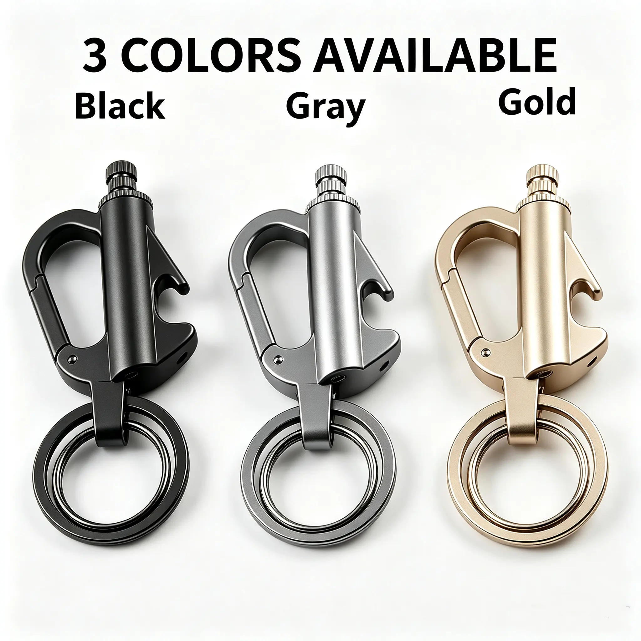 3 in 1 Fire Starter Keychain with Bottle Opener, Outdoor EDC Survival Multi-Tool, Fuel Not Included